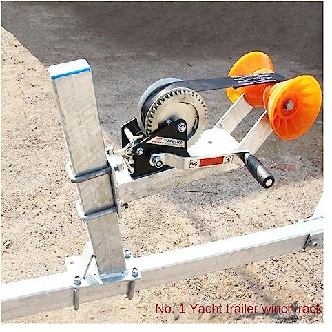 IUBGFTO Support de treuil de remorque de Bateau pour Bateaux à Moteur, Bateaux de pêche et Hors-Bord (treuil n°1 de 1 200 LB + Cadre)
