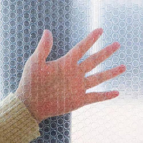 Entgoinggo Fenster-Isolier-Set, Fenster-Isolierfolie für den Winter, wetterfest, Hitzeschutz, doppelte Luftpolsterfolie, PVC-Folie, für Küche, Wohnzimmer (130 x 150 cm)