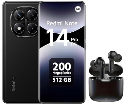 XIAOMI Redmi Note 14 Pro 5G Enthalten Bluetooth-Headset (schwarz Black, 12 GB RAM, 512 GB Speicher) | Weltpremiere MTK Dimensity 7025 Ultra | 2100 Nits Segmenthellstes 120-Hz-AMOLED
