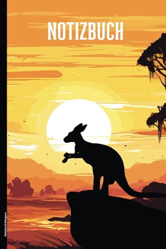 Notizbuch Känguru: Geschenk mit Känguru Motiv praktisches Buch für Notizen A5 liniert Notizheft Kangaroo für Australien Fans und Beuteltiere Liebhaber als Tagebuch für Reise und Schreibheft Schule