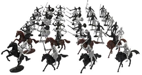 Laroal 52 st Riddare och hästar Soldatlekset Kavalleri Actionfigurer Medeltida Soldater Figurer för lärande Historisk krigföring Rollspel Kreativa gåvor