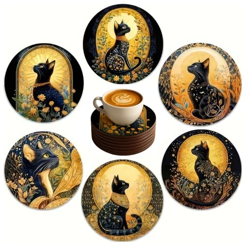 ZWWOGE 6 Stück Painting Untersetzer, Painting Tiere, Diamant Painting Bilder Erwachsene Kinder, Diamant Tassenuntersetzer mit Kork, Basteln Erwachsene Frauen