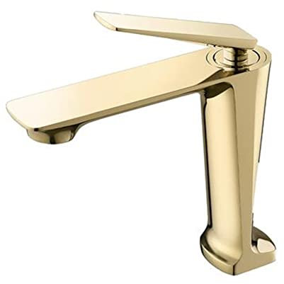 Guld svart kökskran, enkel spak handfatsblandare, mässing varmt och kallt vatten toalettran, hög badrumskran, modern design, snygg hemuppgradering