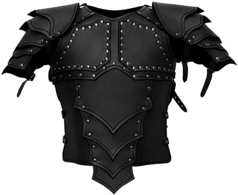 SunaOmni Mittelalterliche Ritterrüstung, Brustpanzer aus PU-Leder für Männer, verstellbarer Wikinger-Brustpanzer, Kostüm für Halloween, Cosplay-Party, aus Leder, Lederrüstung