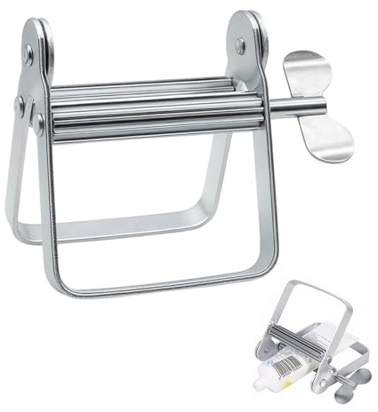 Zahnpasta Quetscher, Tubenausdrücker, Squeezer Zahnpasta, Tubenquetscher für Alle Tube Edelstahl, Metall Tubenausdrücker für Friseursalon Maler 10.5 x 8.5 x 9 cm (Silber)