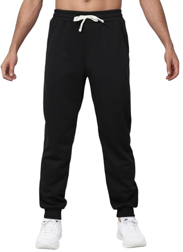 LY4U Träningsbyxor Herr Gymnastikbyxor Andningsaktiva Casual Sportbyxor För Gym, Löpning, Träning, Svart, L