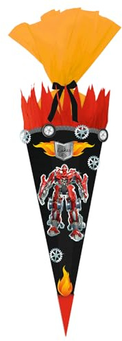 CREATIV DISCOUNT Schultüten-Bastelset Easy Line, inkl. Zubehör & Anleitung, 68 cm (Schwarz, Transformer)