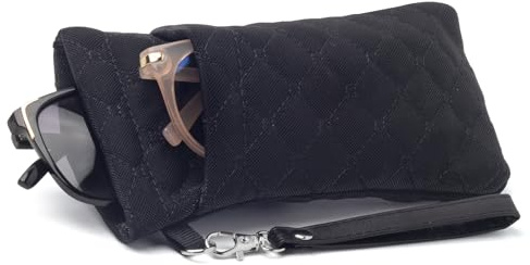 Face Shadow Custodia per Occhiali da Sole Morbida a Scatto per 2 Occhiali da Sole in Microfibra per Donna e Uomo, Unisex