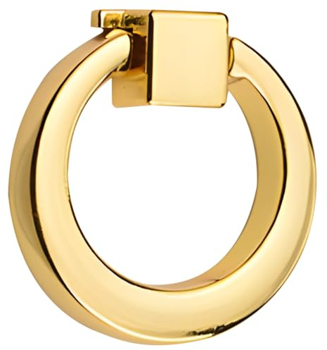 Tressify Ring-Türklopfer aus Edelstahl, moderner Ring-Ziehgriff für Schränke, Schubladen und Türen, Türklopfer aus Zinklegierung, formstabil und stilvoll, für Wohnmöbel, Gold