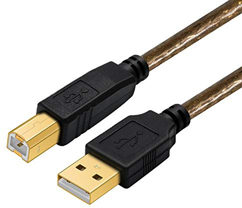 Yeung Qee USB Printer Cable 2m, High Speed USB 2.0 Type A Male to Type B Male Printer Scanner Cable for HP, Canon, Lexmark, Dell,Xerox, Samsung etc(2M)