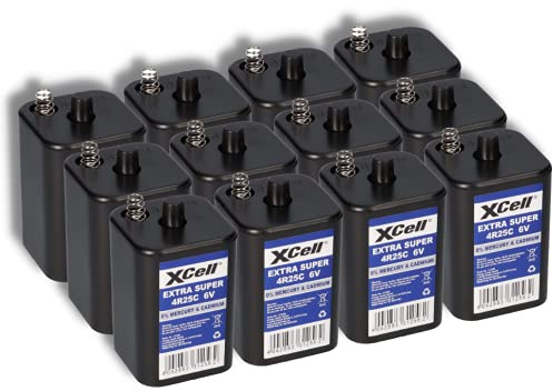 Lot de 12 Batteries 6 V 4R25 9500 mAh - pour Lampe de Chantier, Clignotantes, Lampes à Main, Lampes de Lanterne