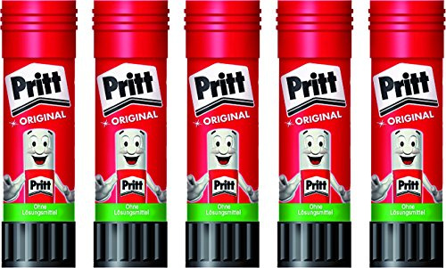 Pritt Klebestift, sicherer und kinderfreundlicher Kleber für Kunst und Bastelarbeiten (5er Pack)