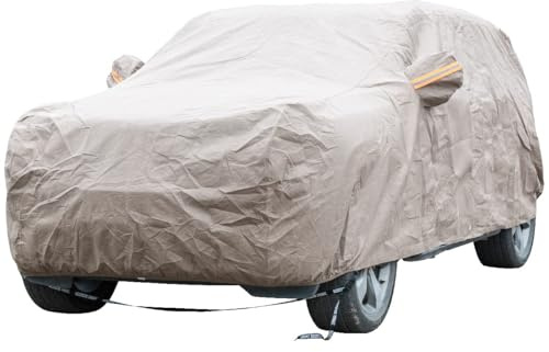 Tecoom Thick Shell Super Breathable Waterproof Windproof Snow Sun Rain UV Protective Outdoor All Weather SUV Cover Fit 211-220 inches Full-Size SUV