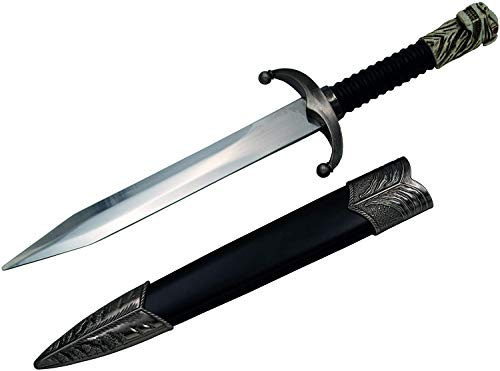 VIKING GEAR GoT Sword - John Snow Longclaw Schwert - Dekoration Dolch - Messer mit Scheide, schwarz weiß