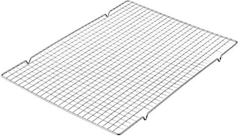 Glow Deluxe Cooling Rack – Single Professional Grade Large 44cmx33cm Chrome Wire Baking Stand to Cool Cakes Cookies Biscuits Bread Muffin - Safe Kitchen Chef Tool for Cooking Roasting Protect Surface