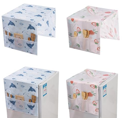 2 Piezas Nevera Cubierta Antipolvo, Lavadora a Prueba de Polvo, Lavadora Algodón Refrigerador, para Frigorífico y Lavadora, con Bolsa de Almacenamiento