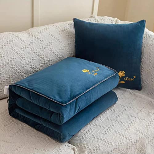 Reisekissen und Decke Set, Kissendecke 2 in 1, Reisekissen und Decke Set für Flugzeuge, tragbares Reisekissen und Decke, Flugzeug-Reiseutensilien, 50 x 50 cm