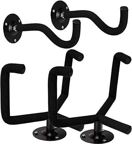 HommyFine Guitar Wall Mount - Horizontal Hanger, 2 Sets Guitar Hanger Hook Wall Mount Bracket Holder for Bass, Mandolin or Ukulele