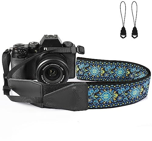 BestSounds Camera Strap, Jacquard Weave 2 Shoulder Neck Straps for All DSLR Cameras Men Women Photographers (Jacquard Teal Blue)