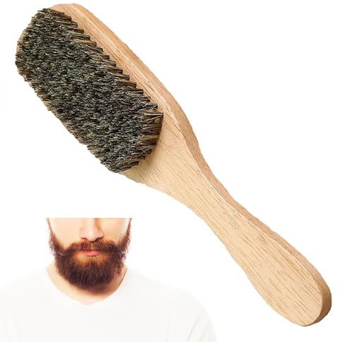Hårborste vildsvinsborst ren för naturlig skäggborste med vildsvinsborst för rengöring av mjuka naturliga borst för hår- och skäggstyling
