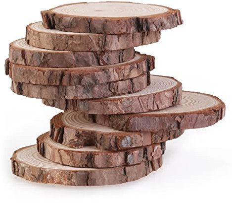 DECHOUS 10stücke Holzscheiben Für Projekte Unvollendete Holzscheiben Für Hochzeitsdeko Und Bastelarbeiten Natürliche Für Tischdekoration Und Kreative
