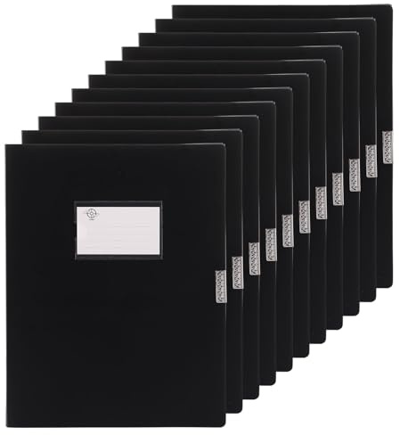 AKOLAFE 12 Pack Box Files A4 Plastic Filing Box 20mm Spine A4 Box Files Archiving Box with Labels for Office, Black