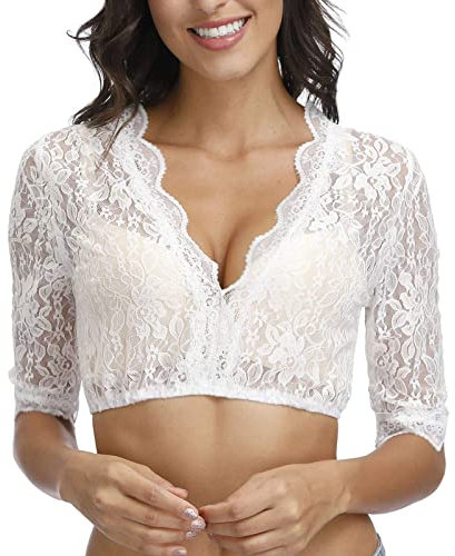 GFPGNDFHG Dirndl Bluse Spitze & dirndlsets für mädchen trachtenhut Herren blusen schwarz Damen Dirndlbluse trachtenblusen hochgeschlossen