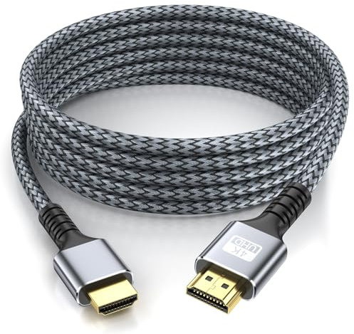 looyotul 4k Hdmi Kabel 10m Ultra High Speed HDMI 2.0 Kabel 4K@60HZ 3D ARC Gold Plated Connector Ethernet Audio Video Return HDMI Kabel für UHD TV Monitor Laptop Xbox PS4/PS5 ect.(Silber)