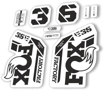 Autocollant de rechange pour fourche Fox 36 2021 E Bike Series Noir (mat)