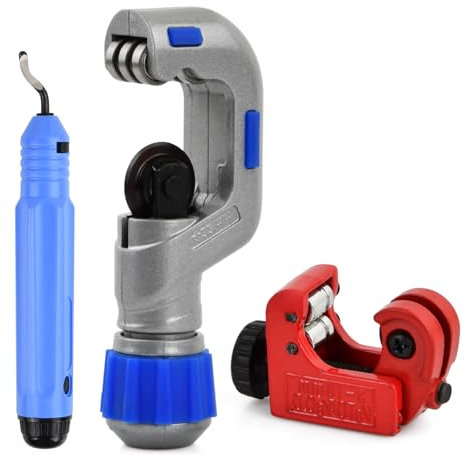 Focenat Rohrschneider Set, Rohrschneider 4-32mm, Rohrabschneider mit Entgrater, Schneider für Rohre, für Schneiden von Dünner Edelstahl, Aluminium, Kupferrohr, Kunststoff