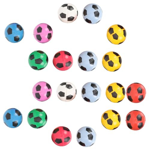 Toyvian 20stücke Gummi-flohbälle Hüpfbälle Für Junge Mädchen Sprungbälle Aus Synthetischem Gummi Fußball-muster Partygeschenk Für Freizeitaktivitäten