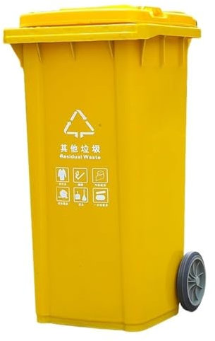 Cubo de Basura Grande para Exteriores con Ruedas y Tapa, 30 l, 50 l, 100 l, 120 l, Cubo de Basura Grande para Cocina, Porche, Patio, terraza (Rojo, 100 l)