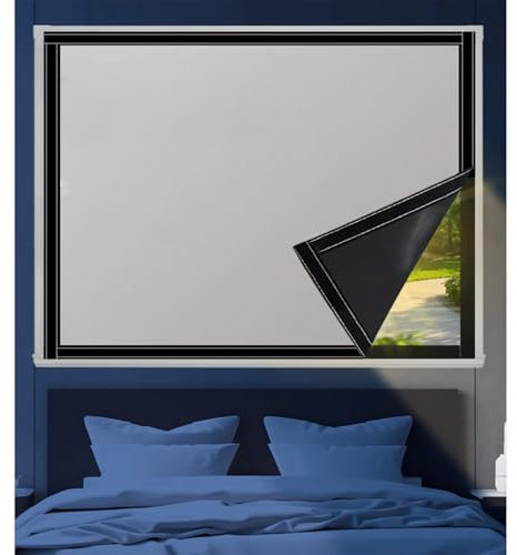 Verdunklungsrollo Thermo Ohne Bohren 120 x 120 cm, Beschichtung Sonnen, Einfache Installation, Maßgeschneiderte Größe Verdunkelungsrollo Dachfenster, mit Klettband für Fenster Türen, Grau