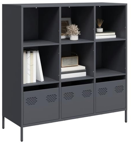 Generisch Highboard Anthrazit 101,5x39x103,5 cm Stahl,jiangboyue-851390