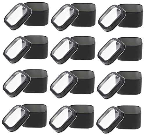 OHPHCALL 15pezzi Contenitori Metallo Quadrati Coperchio Trasparente Per Creazione Candele e Conservazione