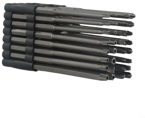 ZWEquipint 32-teiliges extra langes Schraubendreher-Bit-Set, 150 mm Sicherheits-Bits mit 1 10,2 cm Sechskantschaft, manipulationssicherer Schraubenschlüssel aus legiertem Stahl, für Elektrowerkzeuge
