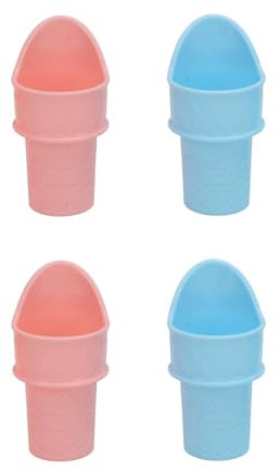 4pcs Ice Cream Cone Scoop Holder, Reusable Sustainable Freezable Ice Cream Cup Spoon Snow Cone, Convenient Tool for Dessert Lovers
