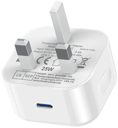 USBC Plug UK Fast Charge,USB Type C Plugs for iPhone 17 16 Charger Plug USB-C Port Adaptor UK Head 25W Charging Compatible with i Phone 17 Pro Max Air 16e 16 Plus 16 Pro Max 15 Pro Max 14 13 12 11 SE