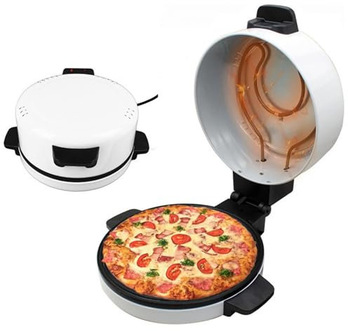 Electric Pizza Maker, 2000W Non-Stick Pizza Oven with Indicator Light, 30CM Countertop Appliance for Pizza, Steak, Bread, and Bagels