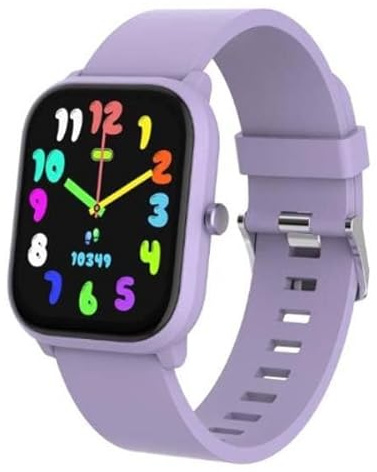 Celly, Smartwatch för barn med silikonband, med hjärtfrekvensmätare, stegräknare, spel, Bluetooth, dedikerad app Fit4Kid, batteritid upp till 4 dagar, lila