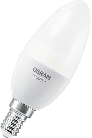Osram SMART LED Lampe B40 Kerzenform E14, 4.9W ZigBee 3.0, Tunable White 2700-6500K, dimmbar, App Steuerung, Alexa