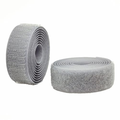 YunYunStrap Silver Grey 16mm Sew-on Hook and Loop Tape Non-Adhesive Nylon Hook Loop Tape Fabric Fastener Set for Bags Clothes Shoes Backpacks DIY Craft, Length 5 yards