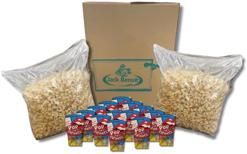 Pack Pop Corn Événement Pro – 2 Sachets 35L Pop Corn Sucré BENOIT + 50 Gobelets 125cl – Pour 50 Personnes – Idéal Écoles, CE, Campings & Petits Événements