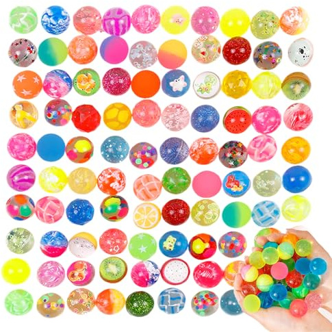 40 PCS Bouncy Balls for Kids Party Bags ,Bouncy Ball Party Bag Fillers for Child 27mm Unisex Colorful Neon Bouncing Balls for Birthday Gift School Prize Kids Party Vending Machines (Random Colour)