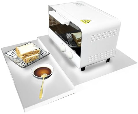 Ratería De Horno De Extracción - Estante De Almacenamiento De 47x36x4cm, Soporte De Microondas De Acero Al Carbono, Organizador De Encimera Con Bandeja Extensible | Soporte De Cocina De Servicio Pesad