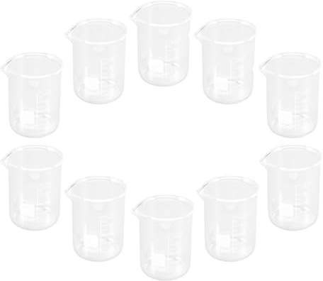 ANDRESLAD Lot de 10 Tasses à Mesurer de 100 Ml en Matériau Synthétique Échelle Claire et Surface Antiadhésive, pour Laboratoire Cuisine