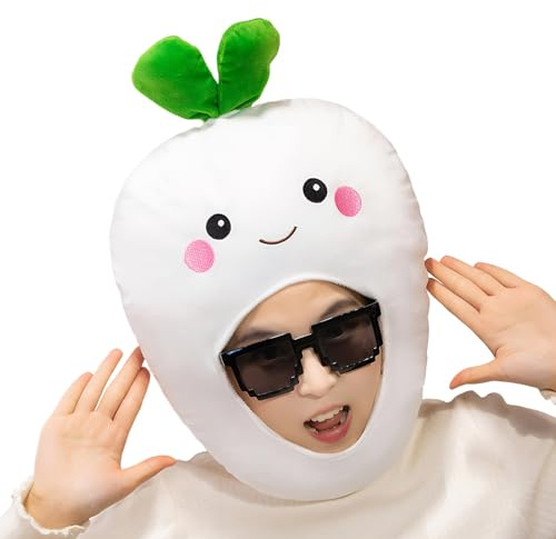 Fruit Hat - White Radish Dress Up Party Favors - Photo Props - for Women Girls Carnival Festival Holiday Birthday Party Celebration