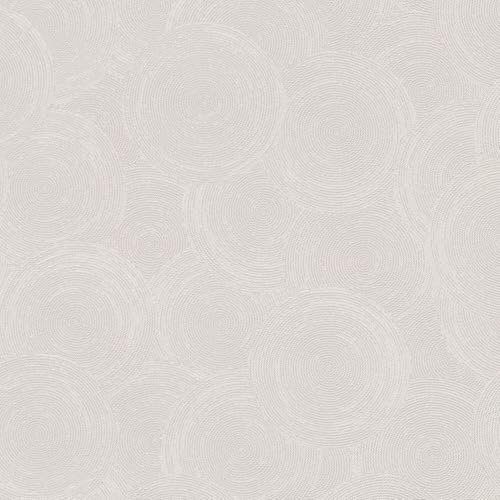 Profhome Papier peint motif géométrique 790936-GU Papier peint intissé (TNT) crème gris-clair blanc-perlé 0,53 m x 10,05 m / 5,33 m2