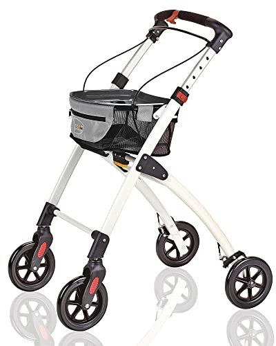 Servocare Rollator Indoor und Outdoor – Leichter Gehwagen für drinnen und draußen, klappbare Gehhilfe für die Wohnung, modern und robust, inkl. Tasche
