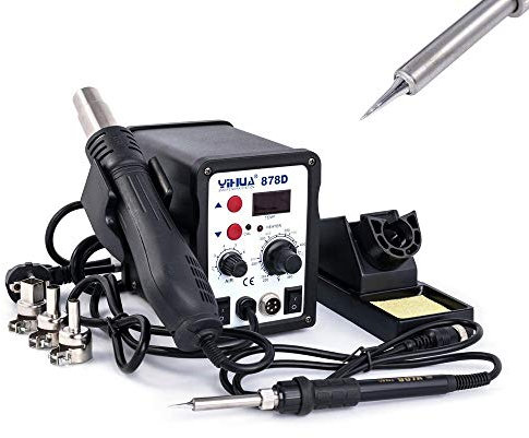 YiHUA 878D Heißluft-Reworkstation 650W mit Lötkolben 50W Löt-, Entlötstation